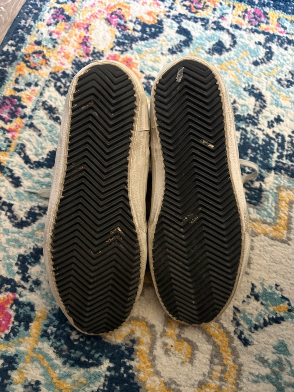 Golden Goose White and Gold High-Top Slide Sneakers - Picture 7 of 11